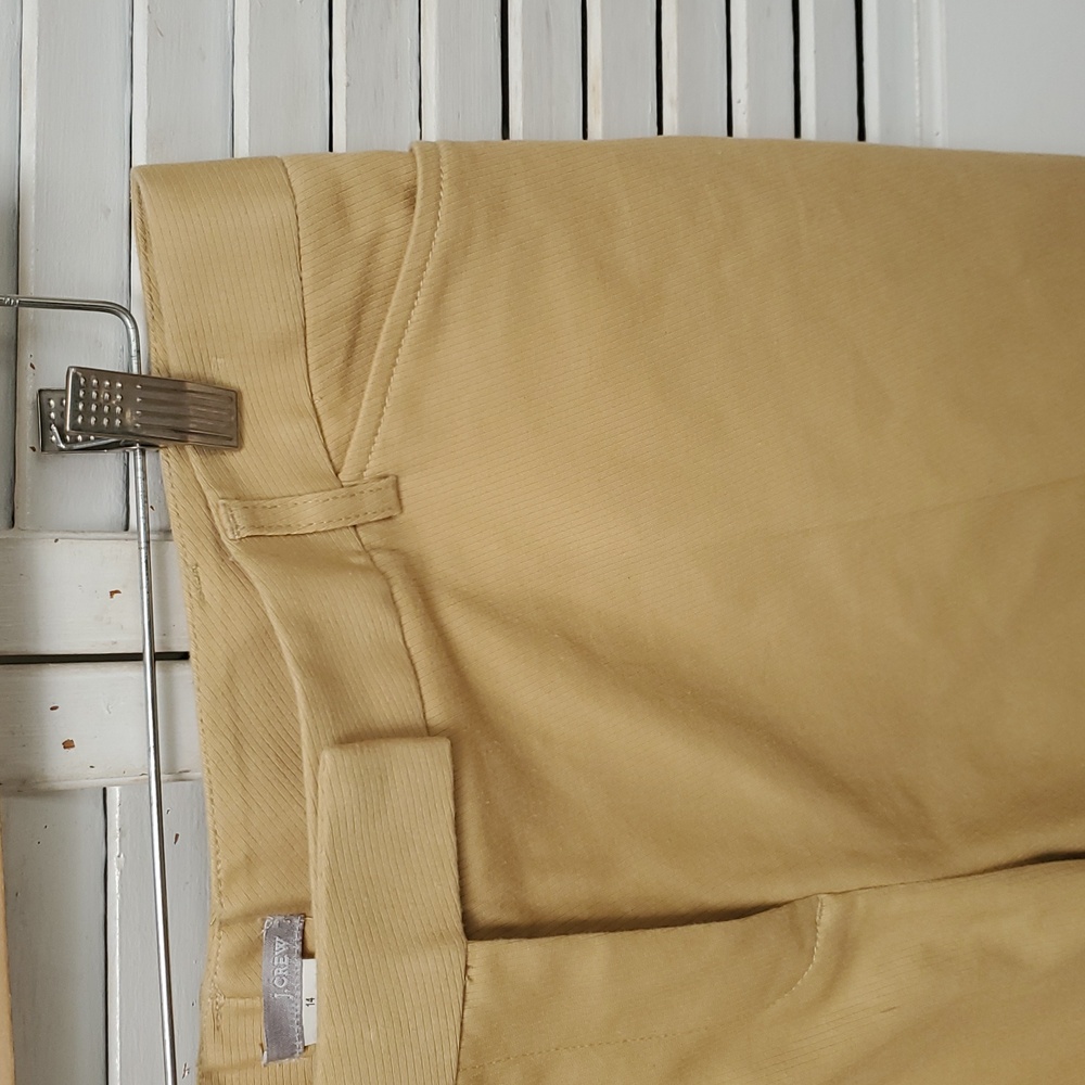 J. Crew Khaki Cotton-Blend Cropped Trousers Size 14 - Picture 6 of 9